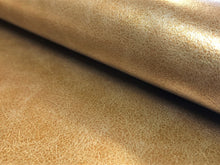 Load image into Gallery viewer, 2/3 Yds Designer Italian Gold Silver Metallic Heavy Duty Hollywood Regency Faux Leather Upholstery Vinyl
