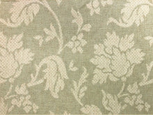 Load image into Gallery viewer, 1.75 Yds Designer Linen Viscose Floral Beige Sage Green Upholstery Fabric