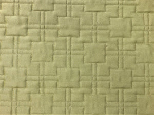 Designer Artichoke Green Geometric Abstract Quilted Matelasse Upholstery Fabric