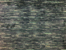 Load image into Gallery viewer, Designer Water &amp; Stain Resistant Dark Green Charcoal Black Abstract Velvet Upholstery Fabric STA 1315