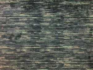 Designer Water & Stain Resistant Dark Green Charcoal Black Abstract Velvet Upholstery Fabric STA 1315