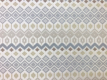 Load image into Gallery viewer, 1.75 Yds Designer Woven Geometric Beige Grey Taupe Chenille Upholstery Fabric