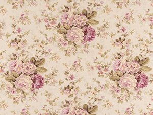 Beige Green Purple Lilac Floral Upholstery Drapery Fabric