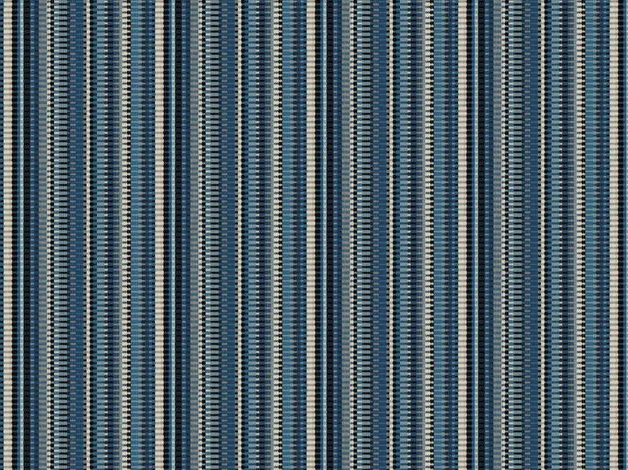 Crypton Navy French Blue Grey Cream Black Geometric Stripe Upholstery Fabric