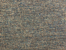 Load image into Gallery viewer, Designer Navy Aqua Beige Turquoise Blue Speckled Textured Stripe Chenille Abstract Upholstery Fabric