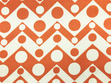 Load image into Gallery viewer, Ravello Duralee Thomas Paul Orange Ivory Geometric Art Deco Abstract Outdoor Water Resistant Fabric
