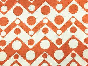 Ravello Duralee Thomas Paul Orange Ivory Geometric Art Deco Abstract Outdoor Water Resistant Fabric