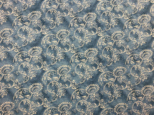 Load image into Gallery viewer, C&amp;C Milano Spring Ocean Linen Floral French Blue Cream Upholstery Drapery Fabric