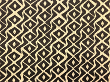 Load image into Gallery viewer, Peter Fasano Sarpa Chocolate Brown Ivory Hand Printed Pure Linen Ethnic Tribal Diamond Geometric Upholstery Fabric