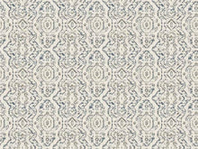 Load image into Gallery viewer, Navy Blue Beige Taupe Abstract Ikat Cotton Linen Upholstery Drapery Fabric