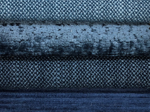 Crypton Water & Stain Resistant MCM Mid Century Modern Tweed Chenille Stripe Denim Navy Blue Green Upholstery Fabric RMC-WCII