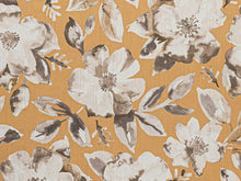 Load image into Gallery viewer, Gold Beige Brown Grey Cream Floral Upholstery Drapery Fabric