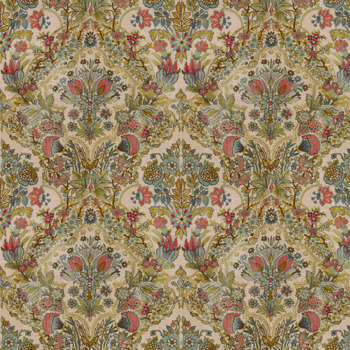 Lee Jofa Tetbury Fabric / Rose/Aqua