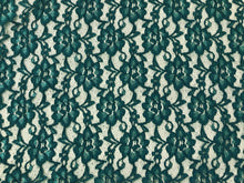Load image into Gallery viewer, Green Teal Floral Embroidered Alencon Sequined Tulle Lace Fabric