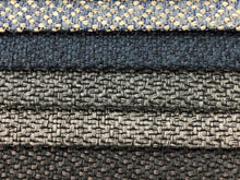 Load image into Gallery viewer, 2 Yds Min Designer Woven MCM Mid Century Modern Tweed Navy Blue Charcoal Gray Black Upholstery Fabric ETX-Empire