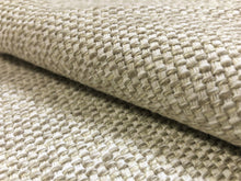 Load image into Gallery viewer, Designer Water &amp; Stain Resistant Linen Flax Beige Cream Taupe MCM Tweed Upholstery Fabric