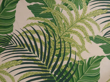 Load image into Gallery viewer, 1 and 1/3 Yards Arthur Sanderson &amp; Sons Manila Off White Green Tropical Botanical Palm Leaf Upholstery Drapery Fabric