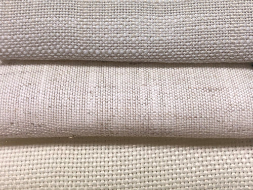 Faux Linen Light Speckled Beige Powder White Upholstery Drapery Fabric