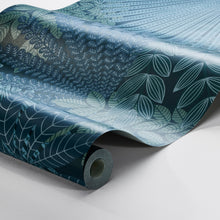 Load image into Gallery viewer, Schumacher Velvet Leaves Wallpaper 2261 / Spruce And Blue