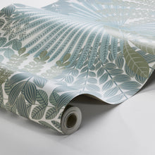 Load image into Gallery viewer, Schumacher Velvet Leaves Wallpaper 2262 / Ivory And Sage