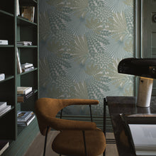 Load image into Gallery viewer, Schumacher Velvet Leaves Wallpaper 2262 / Ivory And Sage