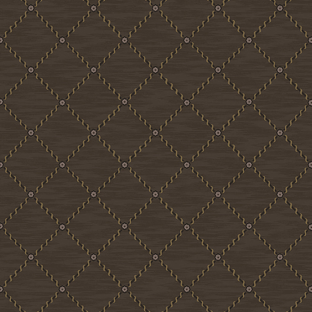 Schumacher Golden Trellis Wallpaper 2264 / Brown And Gold