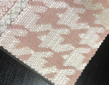 Load image into Gallery viewer, Houndstooth Geometric Upholstery Fabric Blush Mauve Beige Cream