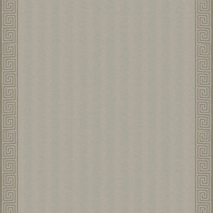 SCHUMACHER GREEK KEY EMBROIDERY FABRIC 25800 / PEBBLE AND TAUPE