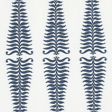 Load image into Gallery viewer, SCHUMACHER FERN TREE FABRIC 2643882 / NAVY &amp; WHITE