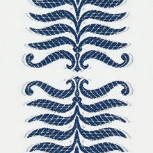 Load image into Gallery viewer, SCHUMACHER FERN TREE FABRIC 2643882 / NAVY &amp; WHITE