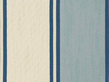Load image into Gallery viewer, Crypton Navy French Blue Beige Nautical Stripe Upholstery Fabric