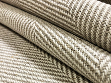 Load image into Gallery viewer, Designer MCM Beige Ivory Herringbone Linen Viscose Upholstery Fabric