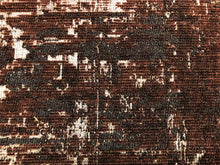 Load image into Gallery viewer, Designer Aubergine Brown Black Metallic Abstract Distressed Textured Velvet Upholstery Fabric