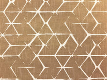 Load image into Gallery viewer, Opuzen Trapezoid Tan Reversible Abstract Cafe au Lait Beige Taupe Geometric Water &amp; Stain Resistant Upholstery Fabric
