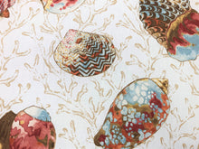 Load image into Gallery viewer, P Kaufmann Soil Stain Repellent Shells Tropical Ivory Brown Blue Red Orange Drapery Fabric