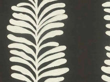 Load image into Gallery viewer, Cotton Linen Off White Ash Black Botanical Floral Embroidered Drapery Fabric
