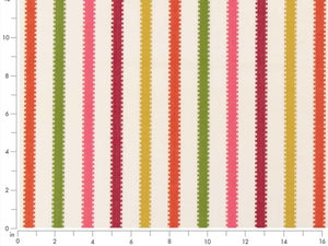 Heavy Duty White Pink Orange Green Yellow Stripe Upholstery Drapery Fabric