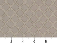 Load image into Gallery viewer, Taupe Grey Trellis Diamond Upholstery Drapery Fabric