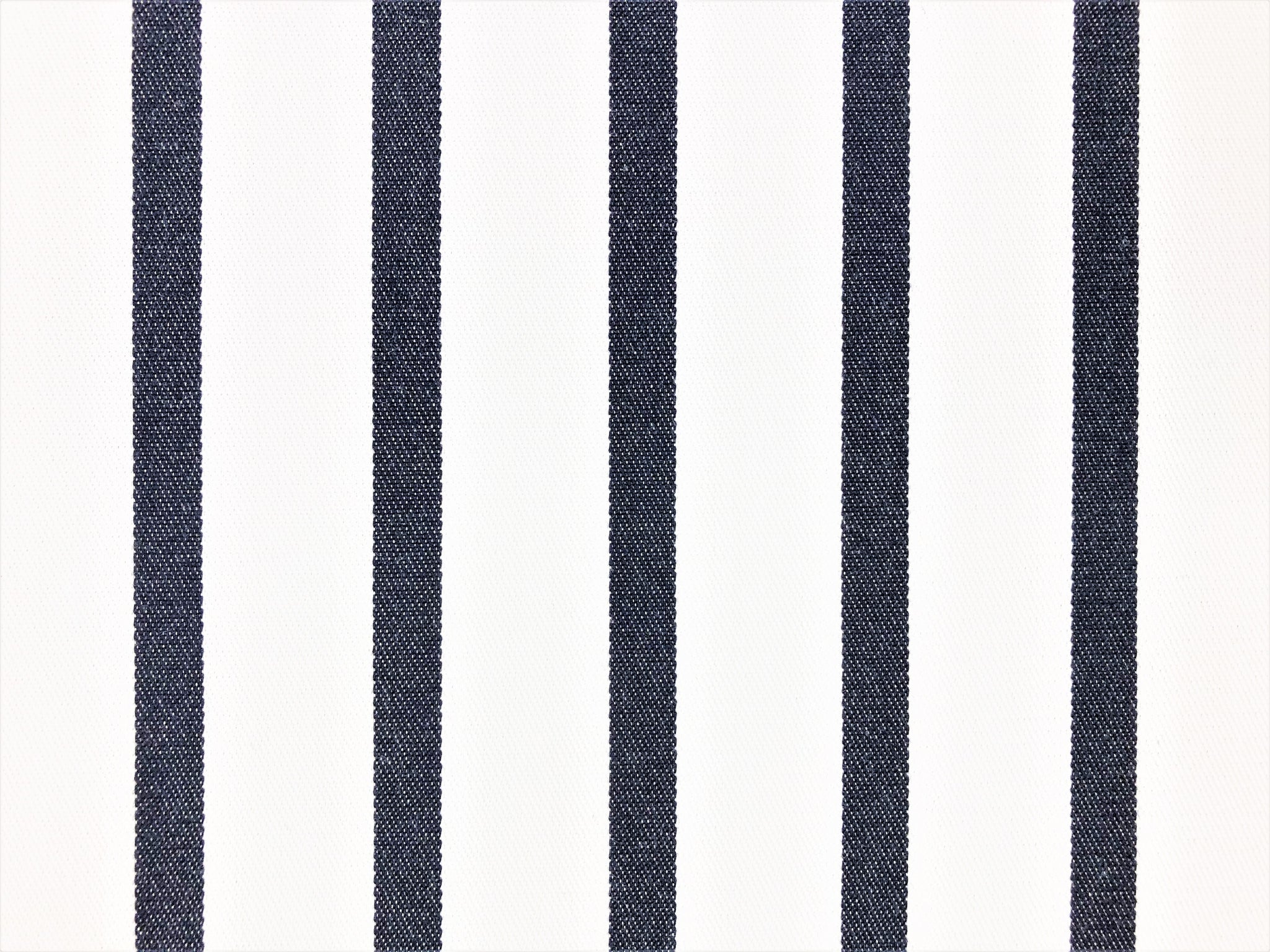 Striped Canvas Fabric in Navy Blue and White