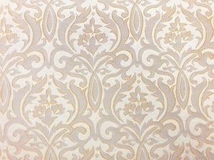 Designer Gold Greige Neutral Beige Damask Upholstery Drapery Fabric