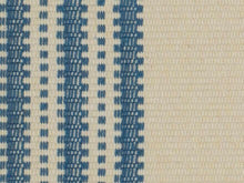 Load image into Gallery viewer, Cream French Blue Nautical Woven Stripe Upholstery Fabric