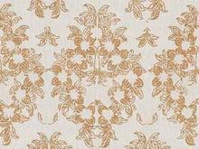 Load image into Gallery viewer, Mustard Beige Floral Medallion Linen Drapery Fabric