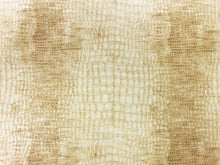 Load image into Gallery viewer, Designer Beige Alligator Reptile Animal Pattern Faux Leather Upholstery Vinyl