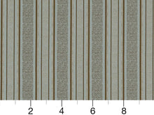 Load image into Gallery viewer, Seafoam Blue Brown Olive Stripe Upholstery Drapery Fabric