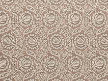 Load image into Gallery viewer, Taupe Mocha Brown Ivory Floral Upholstery Drapery Fabric