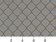 Load image into Gallery viewer, French Blue Grey Trellis Diamond Upholstery Drapery Fabric