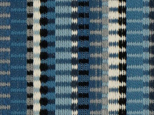 Crypton Navy French Blue Grey Cream Black Geometric Stripe Upholstery Fabric