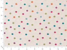 Load image into Gallery viewer, Beige Pink Turquoise Blue Orange Green Purple Embroidered Polka Dot Upholstery Drapery Fabric