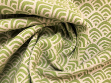 Load image into Gallery viewer, Galbraith &amp; Paul Mountains In Kiwi Oyster Linen Lime Green Ivory Woven Textured water resistant Geometric Upholstery Fabric