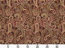 Load image into Gallery viewer, Heavy Duty Abstract Paisley Tapestry Chocolate Brown Red Beige Upholstery Fabric